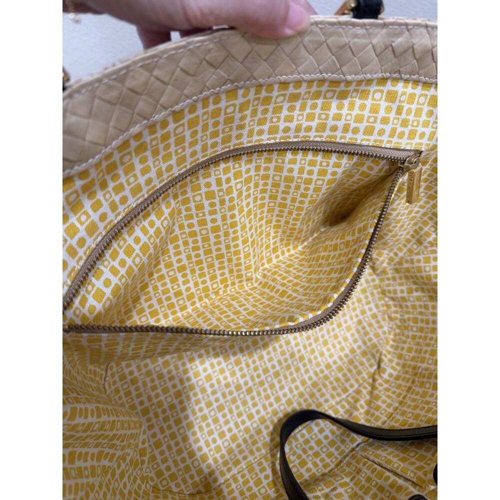 Tory Burch Pom Pom Straw Beach Basket Tote Women Handbag Pre-loved - Picture 6 of 16